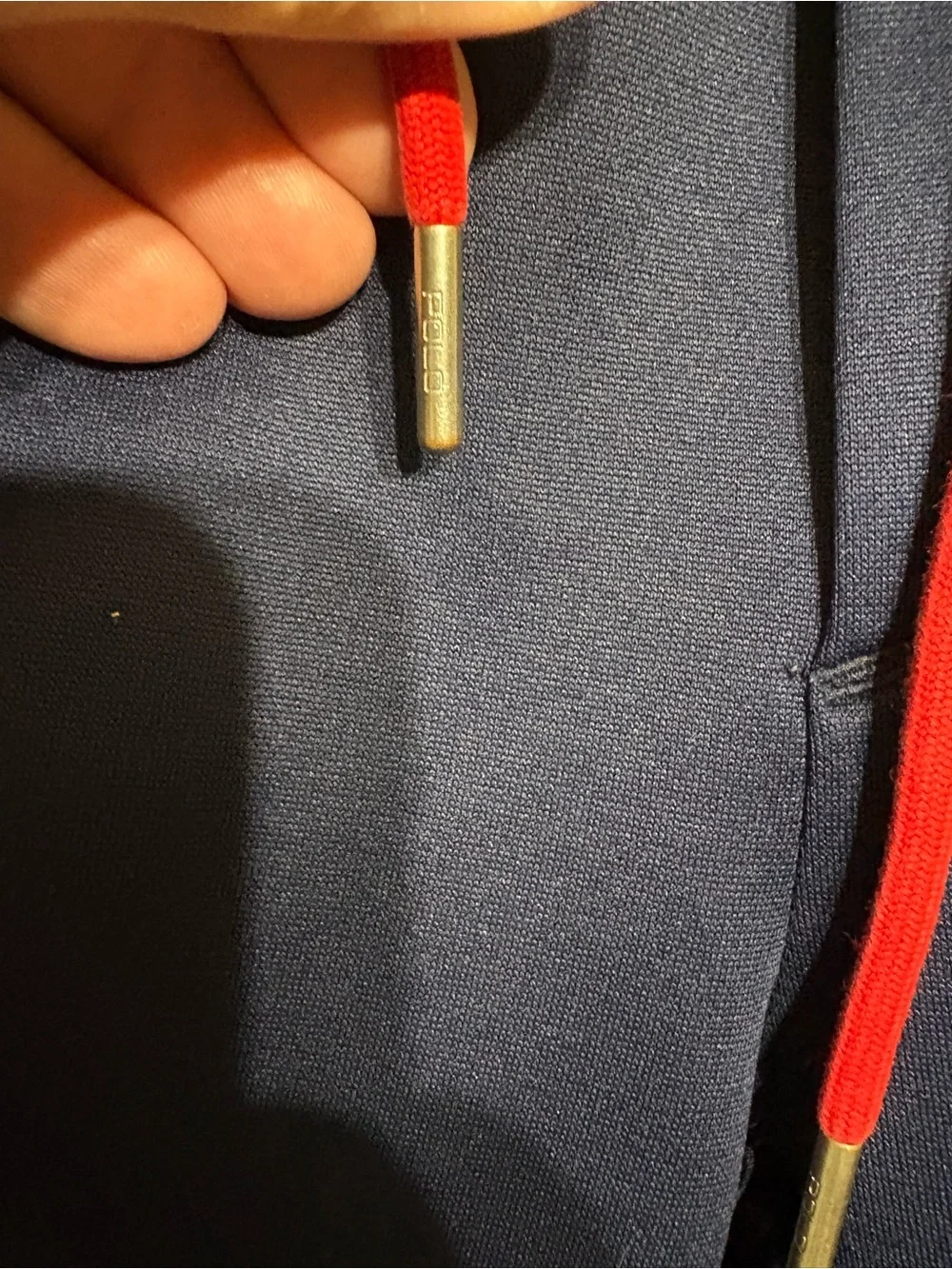 Polo by Ralph Lauren Navy Joggers with Multicolor Flag Trim